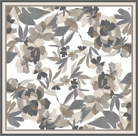Armine Çiçek Desenli Saf İpek Twill Eşarp 9312D 01