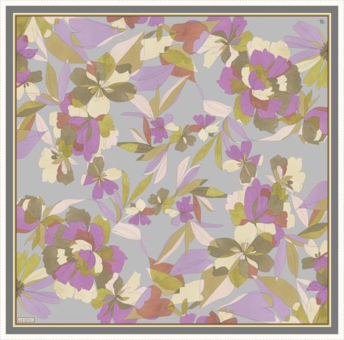 Armine Çiçek Desenli Saf İpek Twill Eşarp 9312D 33