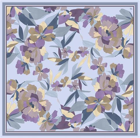 Armine Çiçek Desenli Saf İpek Twill Eşarp 9312D 35