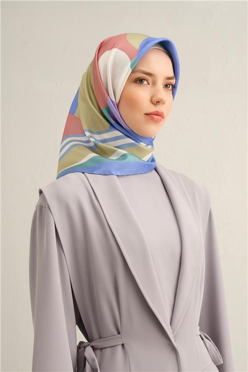 Armine Geometrik Desenli Saf İpek Sura Eşarp 9313D 56