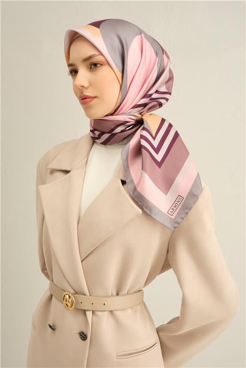 Armine Geometrik Desenli Saf İpek Sura Eşarp 9313D 83