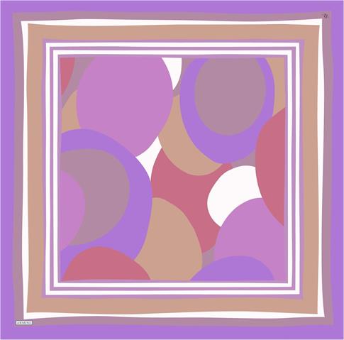 Armine Geometrik Desenli Saf İpek Twill Eşarp 9313D 57