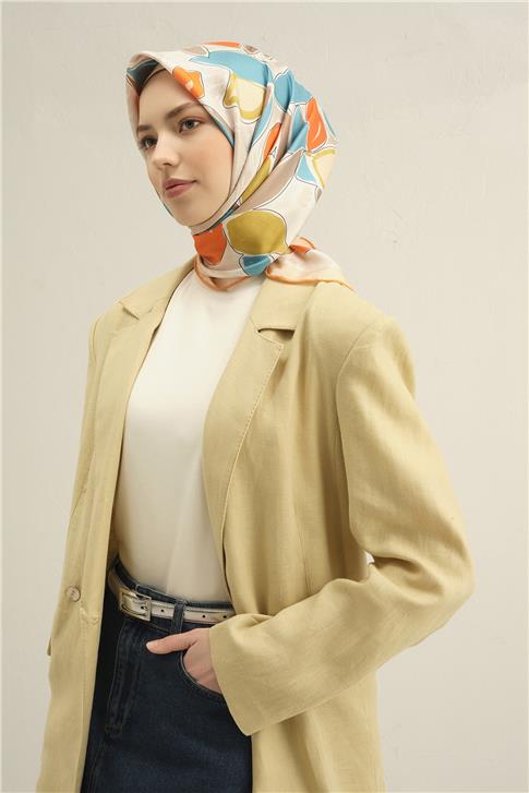 Armine Obje Desenli Saf İpek Sura Eşarp 9314D 36 
