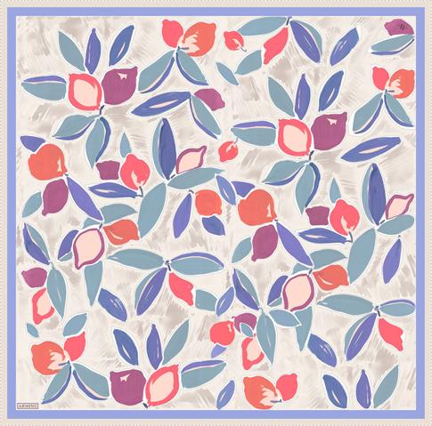Armine Obje Desenli Saf İpek Twill Eşarp 9314D 35