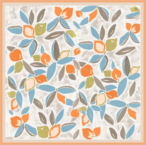 Armine Obje Desenli Saf İpek Twill Eşarp 9314D 36