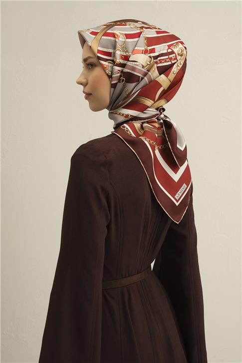 Armine Klasik Desenli Saf İpek Sura Eşarp 9315D 31 