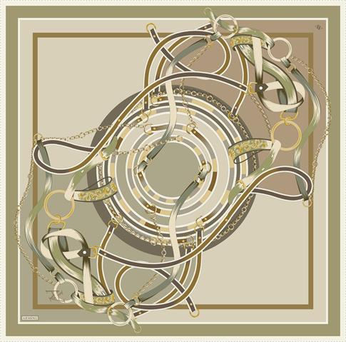 Armine Klasik Desenli Saf İpek Sura Eşarp 9315D 34