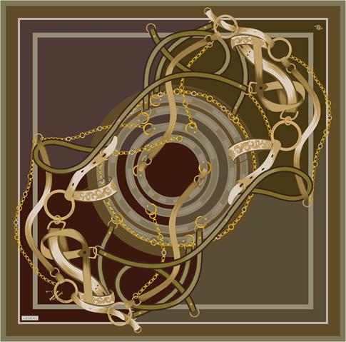 Armine Klasik Desenli Saf İpek Sura Eşarp 9315D 51