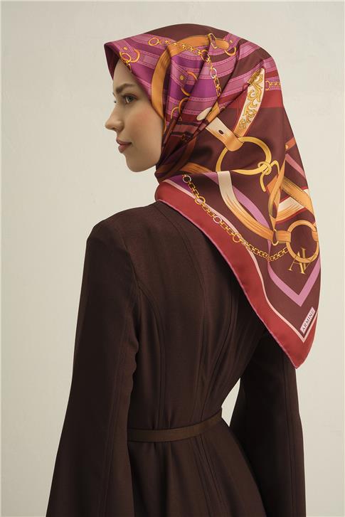 Armine Klasik Desenli Saf İpek Sura Eşarp 9315D 54