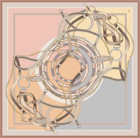 Armine Klasik Desenli Saf İpek Sura Eşarp 9315D 80