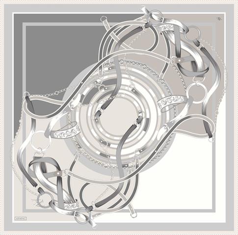 Armine Klasik Desenli Saf İpek Sura Eşarp 9315D 85