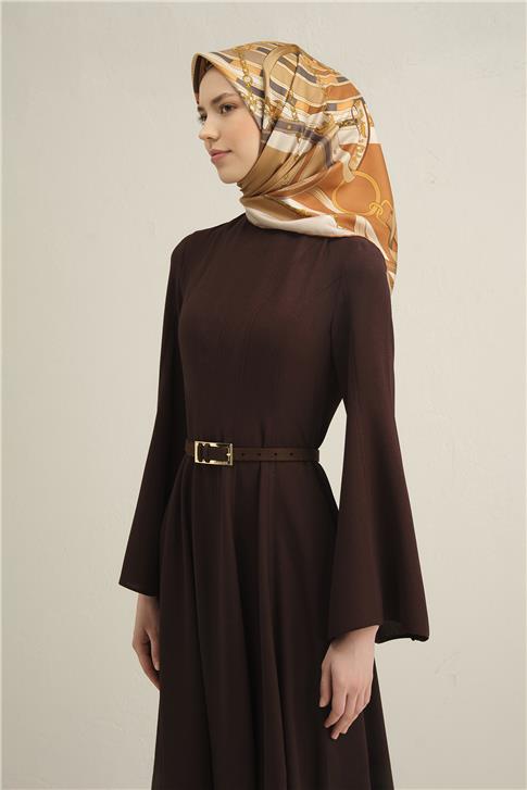 Armine Klasik Desenli Saf İpek Twill Eşarp 9315D 01