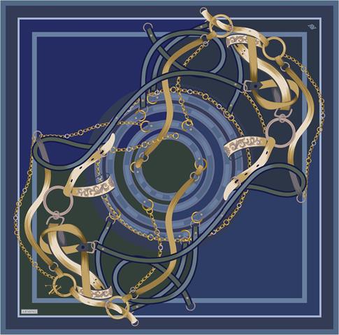 Armine Klasik Desenli Saf İpek Twill Eşarp 9315D 52 