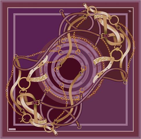 Armine Klasik Desenli Saf İpek Twill Eşarp 9315D 54