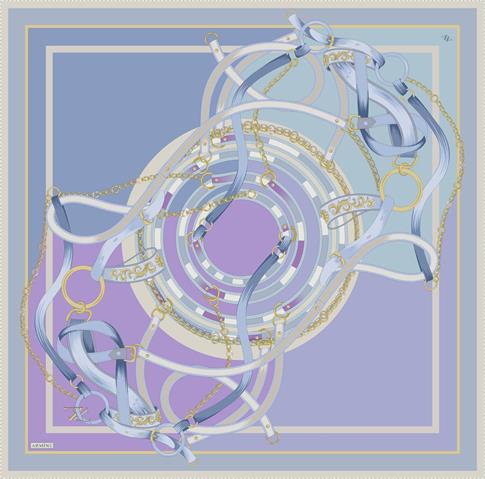 Armine Klasik Desenli Saf İpek Twill Eşarp 9315D 81