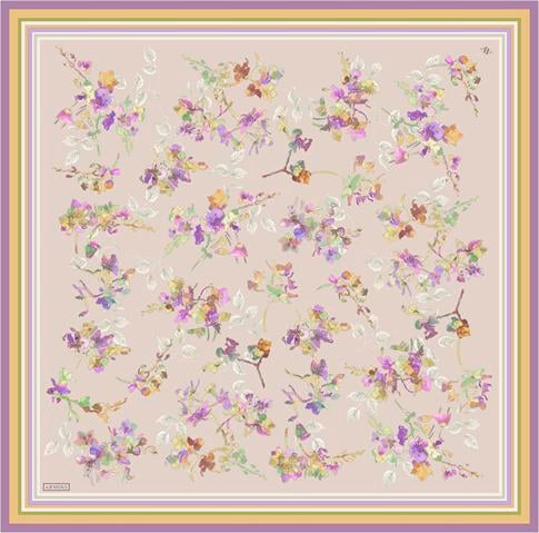 Armine Çiçek Desenli Saf İpek Sura Eşarp 9316D 31 