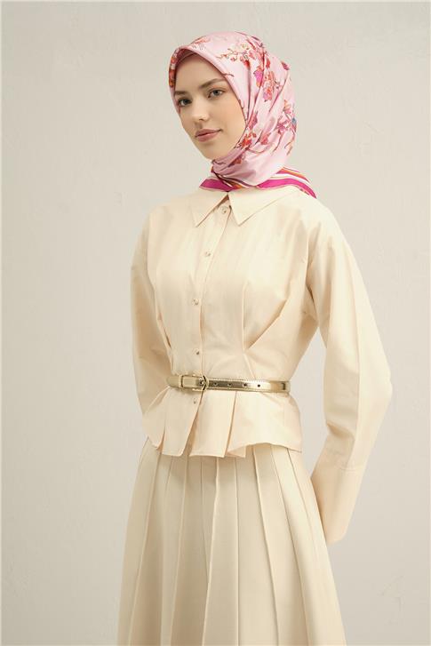 Armine Çiçek Desenli Saf İpek Sura Eşarp 9316D 50