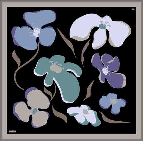 Armine Çiçek Desenli Saf İpek Sura Eşarp 9317D 08