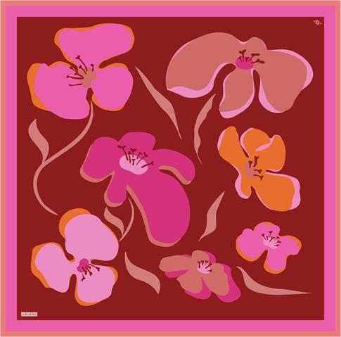 Armine Çiçek Desenli Saf İpek Sura Eşarp 9317D 56