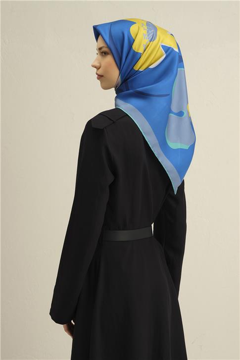 Armine Çiçek Desenli Saf İpek Sura Eşarp 9317D 84