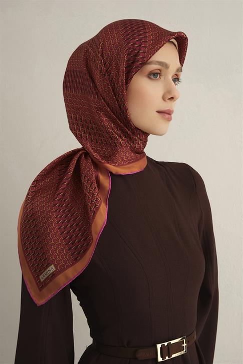 Armine Klasik Desenli Saf İpek Sura Eşarp 9319D 54