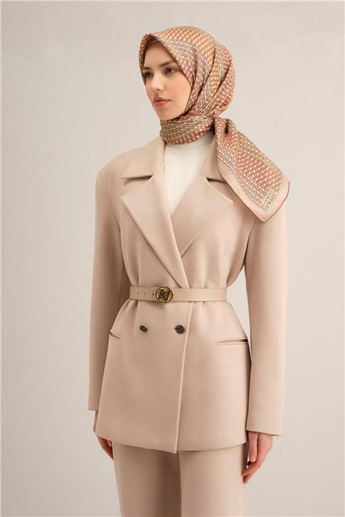 Armine Klasik Desenli Saf İpek Sura Eşarp 9319D 83