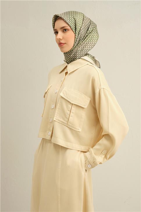 Armine Klasik Desenli Saf İpek Twill Eşarp 9319D 05