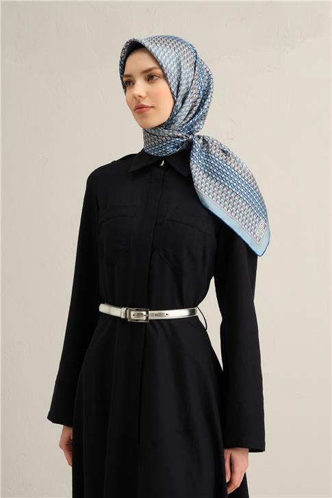 Armine Klasik Desenli Saf İpek Twill Eşarp 9319D 10