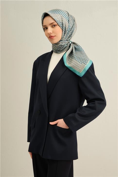 Armine Klasik Desenli Saf İpek Twill Eşarp 9319D 50