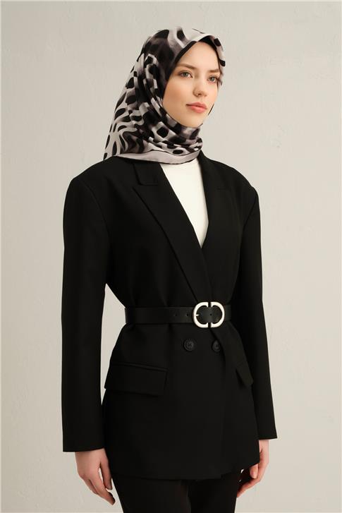 Armine Leopar Desenli Saf İpek Sura Eşarp 9320D 32