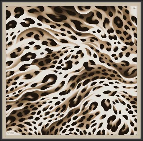 Armine Leopar Desenli Saf İpek Twill Eşarp 9320D 34