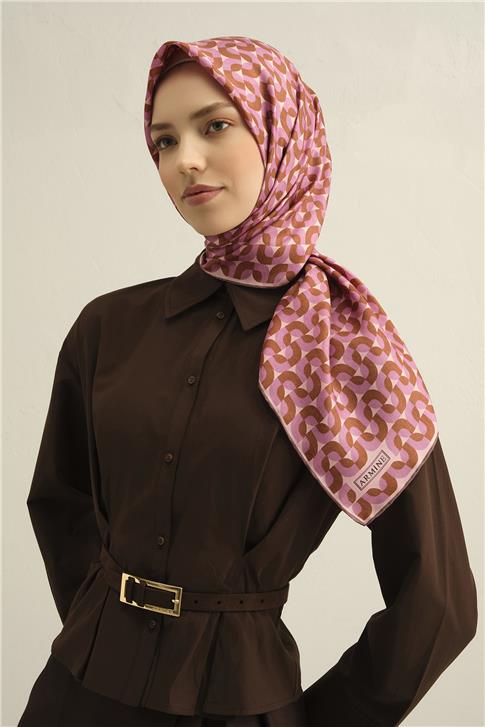 Armine Klasik Desenli Saf İpek Sura Eşarp 9321D 31