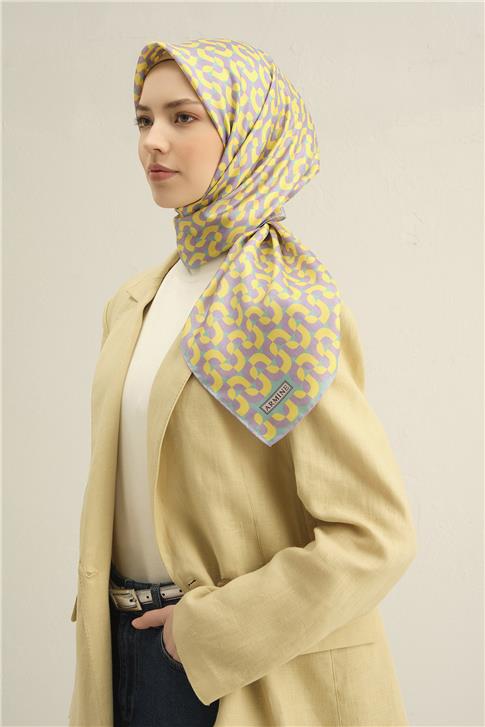 Armine Klasik Desenli Saf İpek Sura Eşarp 9321D 53