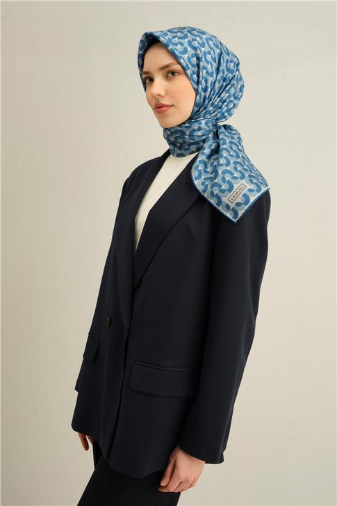 Armine Klasik Desenli Saf İpek Twill Eşarp 9321D 04