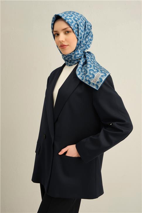 Armine Klasik Desenli Saf İpek Twill Eşarp 9321D 04