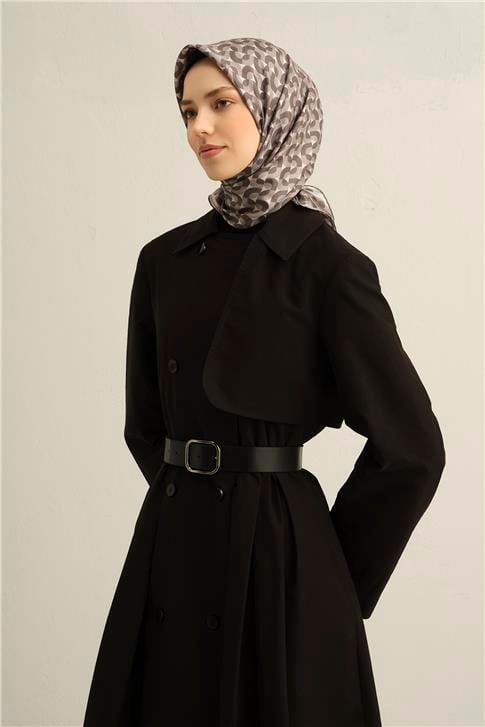 Armine Klasik Desenli Saf İpek Twill Eşarp 9321D 06