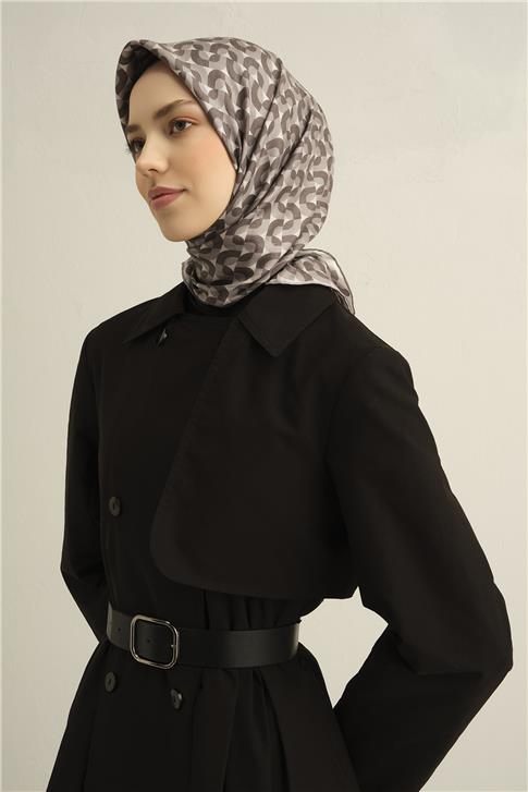 Armine Klasik Desenli Saf İpek Twill Eşarp 9321D 06