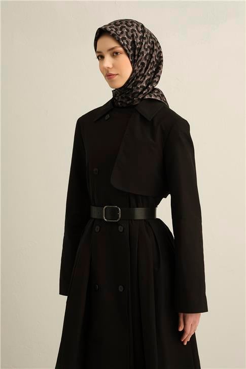 Armine Klasik Desenli Saf İpek Twill Eşarp 9321D 58