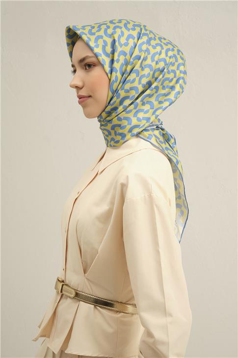 Armine Klasik Desenli Saf İpek Twill Eşarp 9321D 81
