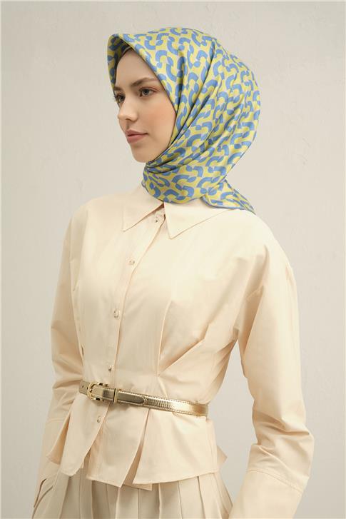 Armine Klasik Desenli Saf İpek Twill Eşarp 9321D 81