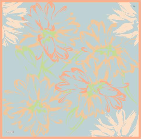 Armine Çiçek Desenli Saf İpek Sura Eşarp 9322D 04