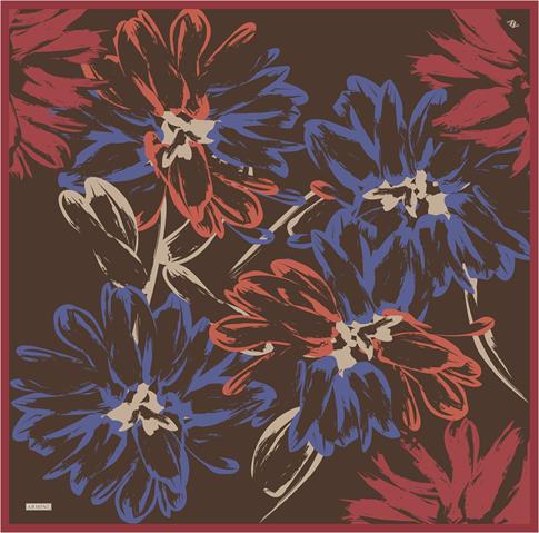 Armine Çiçek Desenli Saf İpek Sura Eşarp 9322D 84