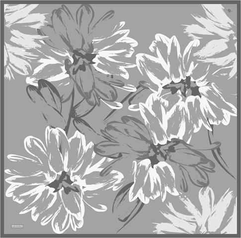 Armine Çiçek Desenli Saf İpek Twill Eşarp 9322D 82