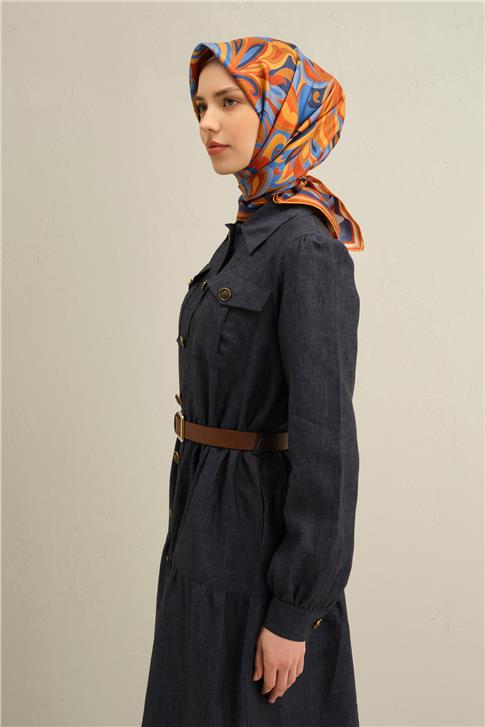 Armine Etnik Desenli Saf İpek Sura Eşarp 9323D 54