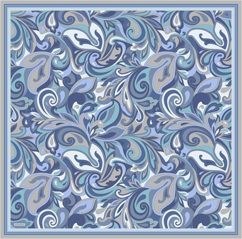 Armine Etnik Desenli Saf İpek Twill Eşarp 9323D 06