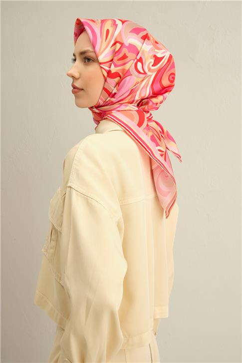 Armine Etnik Desenli Saf İpek Twill Eşarp 9323D 33