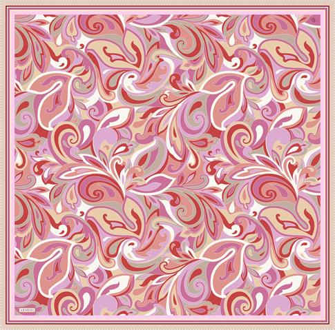 Armine Etnik Desenli Saf İpek Twill Eşarp 9323D 33