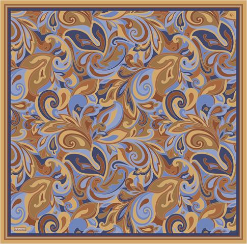 Armine Etnik Desenli Saf İpek Twill Eşarp 9323D 54