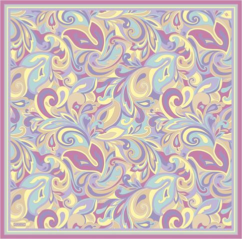 Armine Etnik Desenli Saf İpek Twill Eşarp 9323D 55 