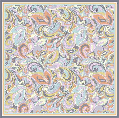 Armine Etnik Desenli Saf İpek Twill Eşarp 9323D 81